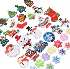 Patch Christmas tree snowman cloth stickers computer embroidery decoration clothes patch stickers foreign trade export AliExpress wholesale