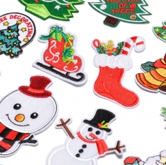 Patch Christmas tree snowman cloth stickers computer embroidery decoration clothes patch stickers foreign trade export AliExpress wholesale