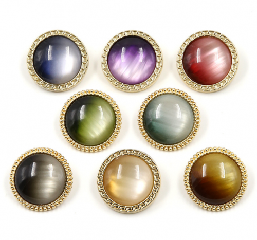 New style fashionable metal custom round shape resin gradient pearl high-grade shank button for woman coat