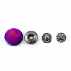 Manufacturers wholesale High Quality Fancy Custom Colorful Round Metal 4 Part Spring Snap Button or Stopper Eyelets For Clothes