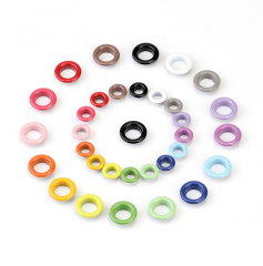 Factoty Custom wholesale Lead Free Nickle Free pass salt test 6mm Brass printed colorful Eyelets for Clothing Bags swim trunks