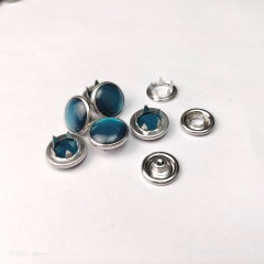 11.5mm+333# shiny dark bule Pearl Prong Ring Snap button Customized logo Luxury Design decorative press button for Garment
