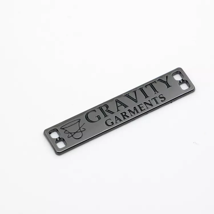 WYSE Garment Accessories Custom Metal Clothing Logos Labels Name Tag, Sewing Metal Garment Label Plate Tags for Clothing Swimwear