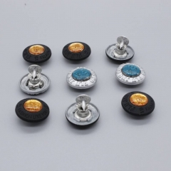 Customized Metal Zinc Diamonds Buttons Design Metal Jeans Button Fashion Style button For Jeans