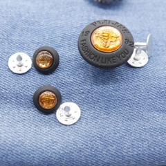 Customized Metal Zinc Diamonds Buttons Design Metal Jeans Button Fashion Style button For Jeans