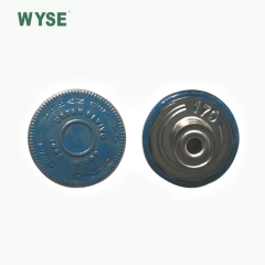 Brass movable jeans button with embossed logo