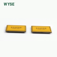 Rectangle enamel yellow alloy metal label