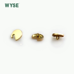 Irregular shape imitation gold finish alloy shank button