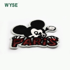 High quality fashionable cute Mickey embroidery patch woven label