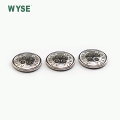 Fancy metal cheap shiny nickle fashion concave logo alloy sewing four holes button