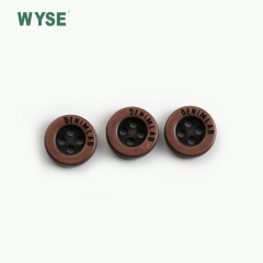 metal cheap anti copper design concave logo alloy sewing four holes button