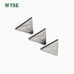 Hign quality special alloy triangle shape with concave logo snap button