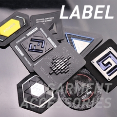 Metal label clothing accessories can be customized logo metal leather label