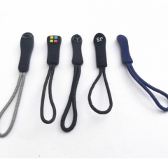 Wholesale Fancy Zipper Pulls Lanyard Rubber Zip Pullers For Bag Sliders