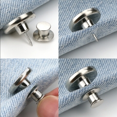Custom Fashion Amazon Hot Selling High Quality Easy Fix Adjustable Nail Free Jeans Button For Clothes Detachable
