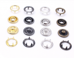 wholesale brass snap15mm+444# custom design brass engrave logo ring prong snap button for garment accessories