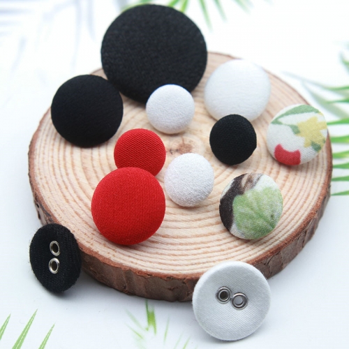 Custom-made black fabric shank button processing cloth button high foot coat button