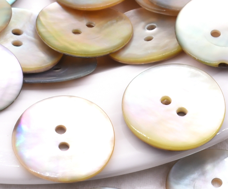 WYSE Wholesale custom decorative two hole round natural agoya shell button for shirt clothing