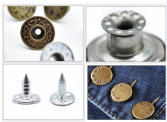 New style High quality Classic antique vintage 17mm accessories and rivets custom logo denim metal tack Jeans button for jeans