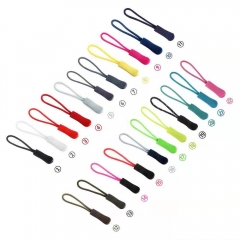 WYSE manufacture custom logo zipper pull zipper pull tabs fancy high quality rubber cord rope silicone zipper puller