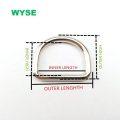 Factory Wholesale fashionable 30MM Shinny Gold Hanger Planting Alloy D Type Ring for Backpacks