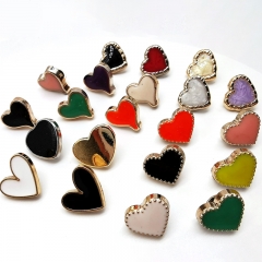 WYSE Wholesale Fashion Metal Heart Shaped Colorful Enamel Buttons Shirt Coat Buttons Decorative Buttons