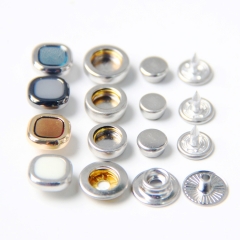 11mm press metal snap button metal buttons for clothing Square shape spring snap button
