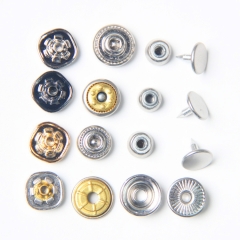 11mm press metal snap button metal buttons for clothing Square shape spring snap button