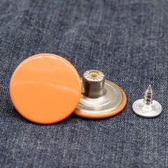 17mm painte color brass jeans button logo customized round shape metal jeans button customize size coat jeans button