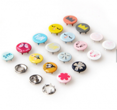 Wholesales shiny paint color snap buttons Prong Snaps for Babies' or Children' Clothing buttons