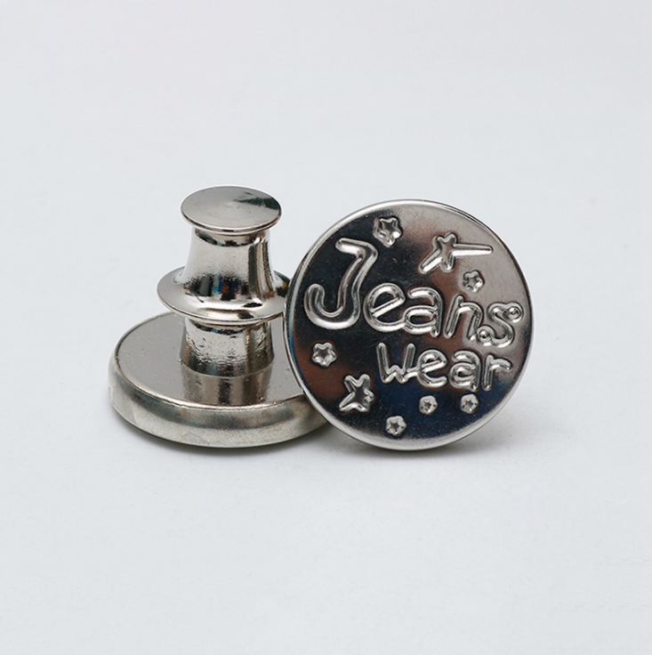WYSE Customize coat jeans buttons pin metal logo button gold plated irregular shape shank jeans buttons and rivets for Denim Jeans