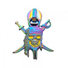Exquisite Rainbow Color Metal Zipper Slider Custom Zipper Pull Pattern Zipper Puller Nylon Zip Head