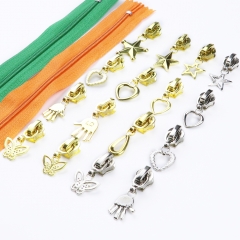 5# Fashion Metal Zippers Head Zipper lightning Repair Kits Zipper Pull for Zipper Slider DIY Sewing Craft Sewing Kits Metal