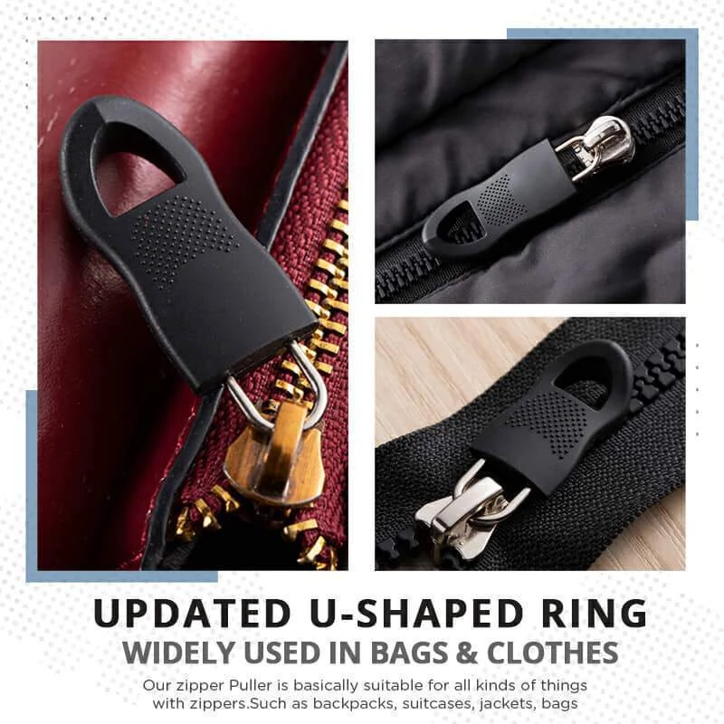 Replacement Zipper Tags Zip Fixer for Clothes Black Zipper Pull Fixer for Travel Bag Suitcase Clothes Tent Backpack