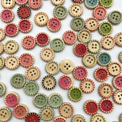 15mm A Variety of Styles Wood Buttons Round Button Monogrammed Love Scrapbooking for Wedding Decor Sewing