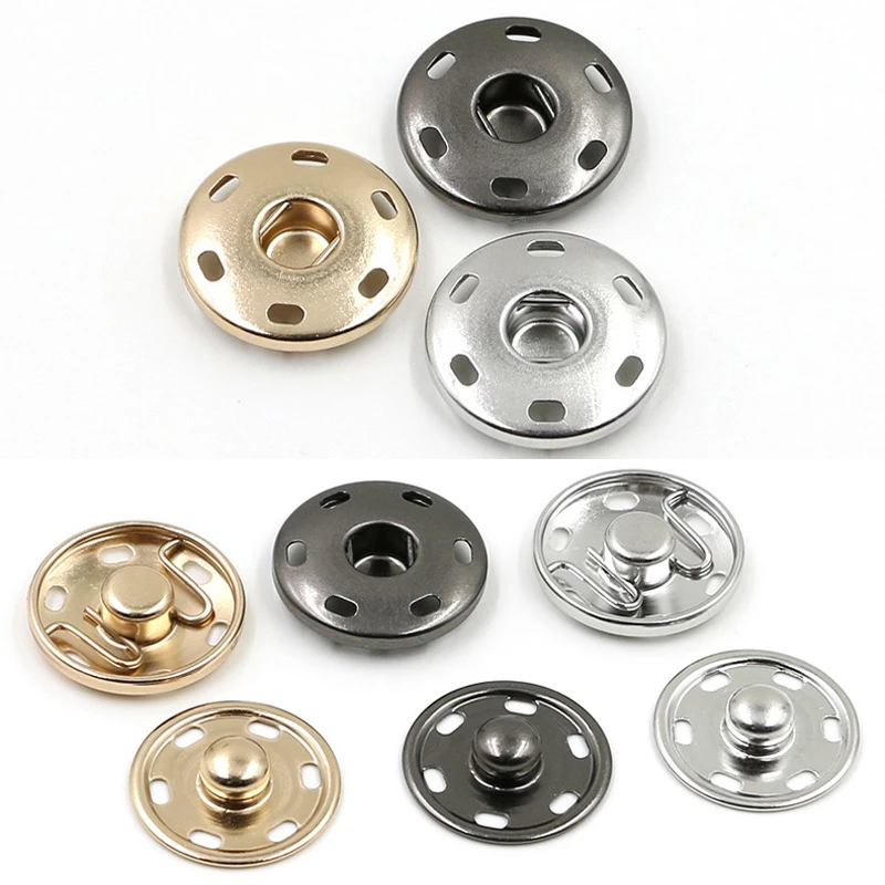 Hot Sale 2 Parts Snap Buttons Metal Brass Press Button Stud in Silver Gunmetal Clothing metal accessories Sewing
