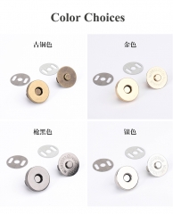 A Pair Bag Magnetic Buttons 14 /18/mm Handbag Clasp Metal Snaps Environmental Clasps Thickening Magnetic Automatic Adsorption