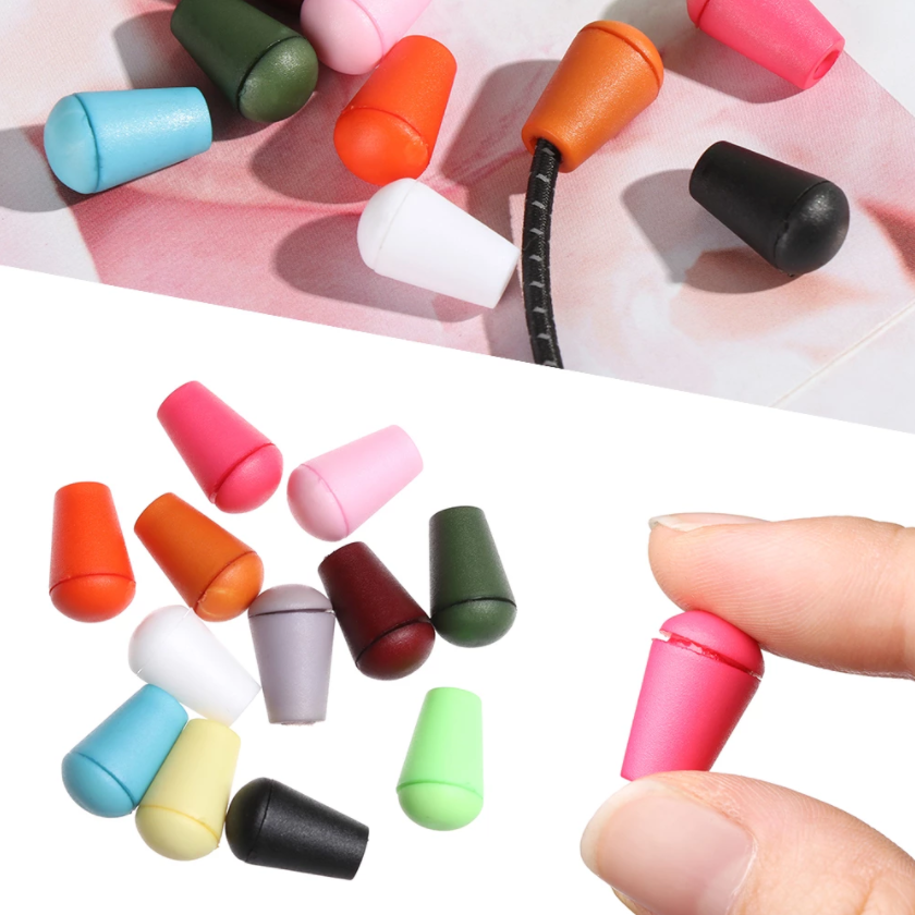 Cord Ends Bell Stopper With Lid Lock Colorful Plastic Toggle Clip For Paracord Clothes Bag Sports Wear Shoes Accessories