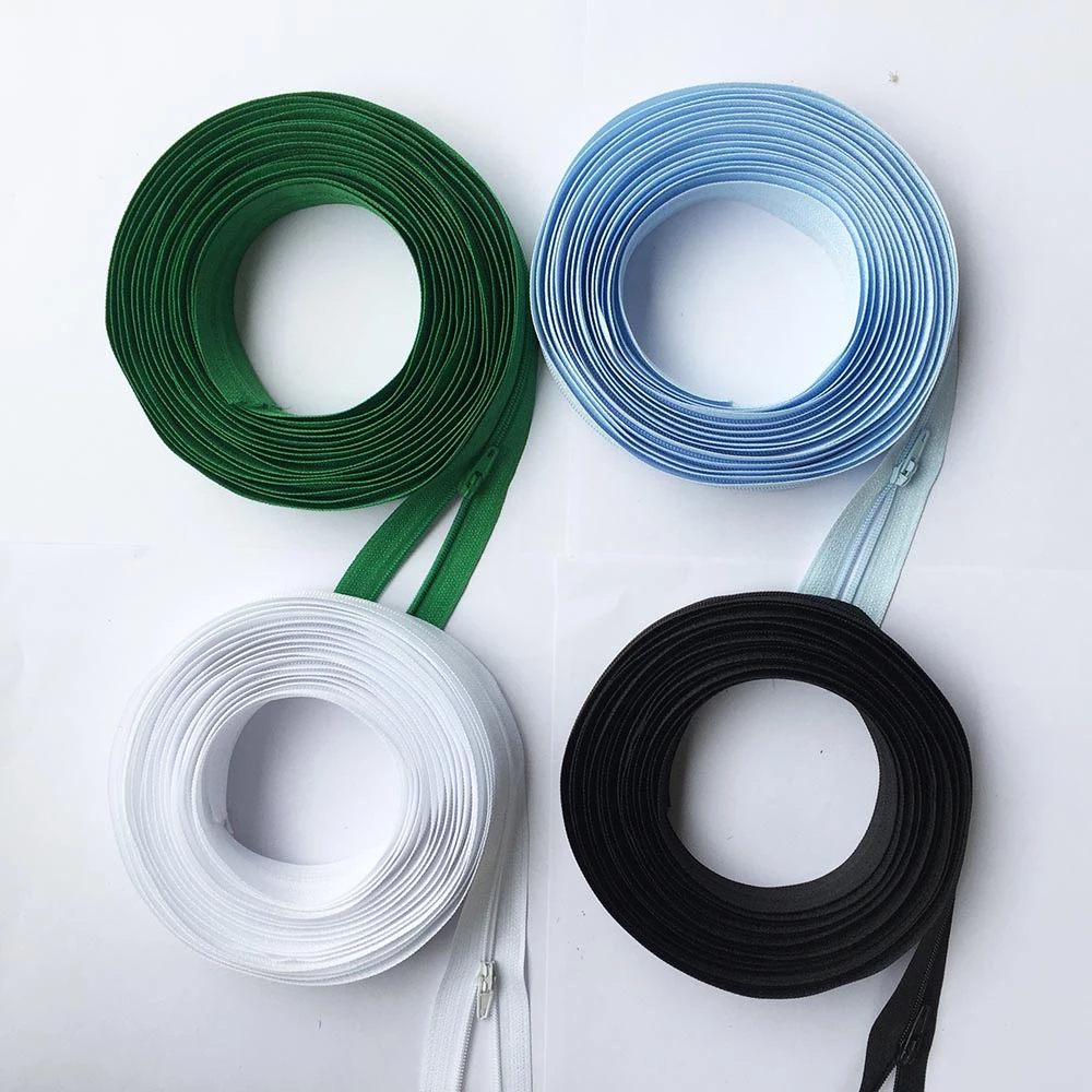 Long Nylon Zippers Rolls with 2/4/6/10/16 Pieces Auto-lock Zipper Slider For Tailor Sewing Accessories