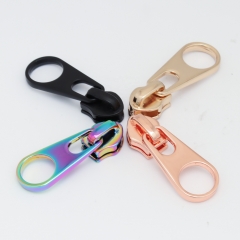 Custom zipper slider hot sales #5 non lock nylon zip head zipper puller for metal zipper and handbag