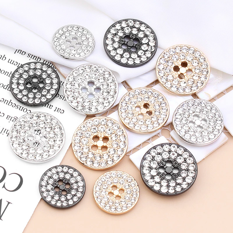 Metal Buttons Coat Suit Sweater Fashion Decoration High-end Diamond Rhinestone Button Accessories