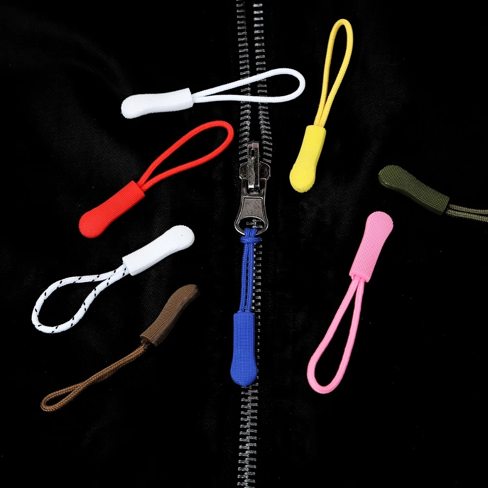10/20pcs Zipper Pull Puller End Fit Rope Tag Replacement Clip Broken Buckle Fixer Zip Cord Tab Travel Bag Suitcase Tent Backpack