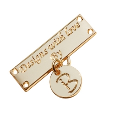 custom sewing accessories gold metal brand logo labels for clothing