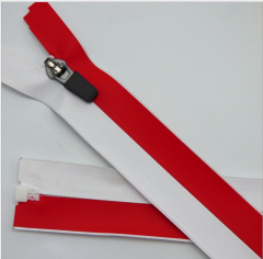 WYSE Custom 5# waterproof zipper open end clothing red and white nylon zipper for bags clothing