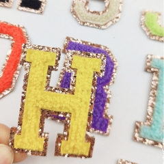 2022 fashion hot selling new 26-letter customized model multi-color towel embroidered patch chenille clothing accessories