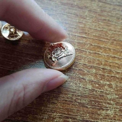 Factory Direct Supply Metal Button Round Small Fragrance Shirt Jacket Button Cuff Gold Hand Button