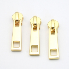 Zinc Alloy Round Pull Gold Simple Long Zipper Pull for Clothes Outerwear and Bags