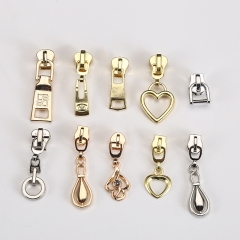 1000pc High Quality Metal Gold Zipper Slider Head Puller DIY Handwork Bag Luggage And Clothes