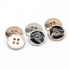 HENGC 11mm Small Kids Shirt Gold Metal Buttons For Clothes Women Cuff Collar Decorative 2 4 Holes Sewing Accessories Wholesale