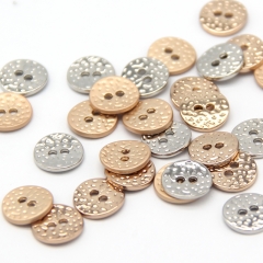 HENGC 11mm Small Kids Shirt Gold Metal Buttons For Clothes Women Cuff Collar Decorative 2 4 Holes Sewing Accessories Wholesale